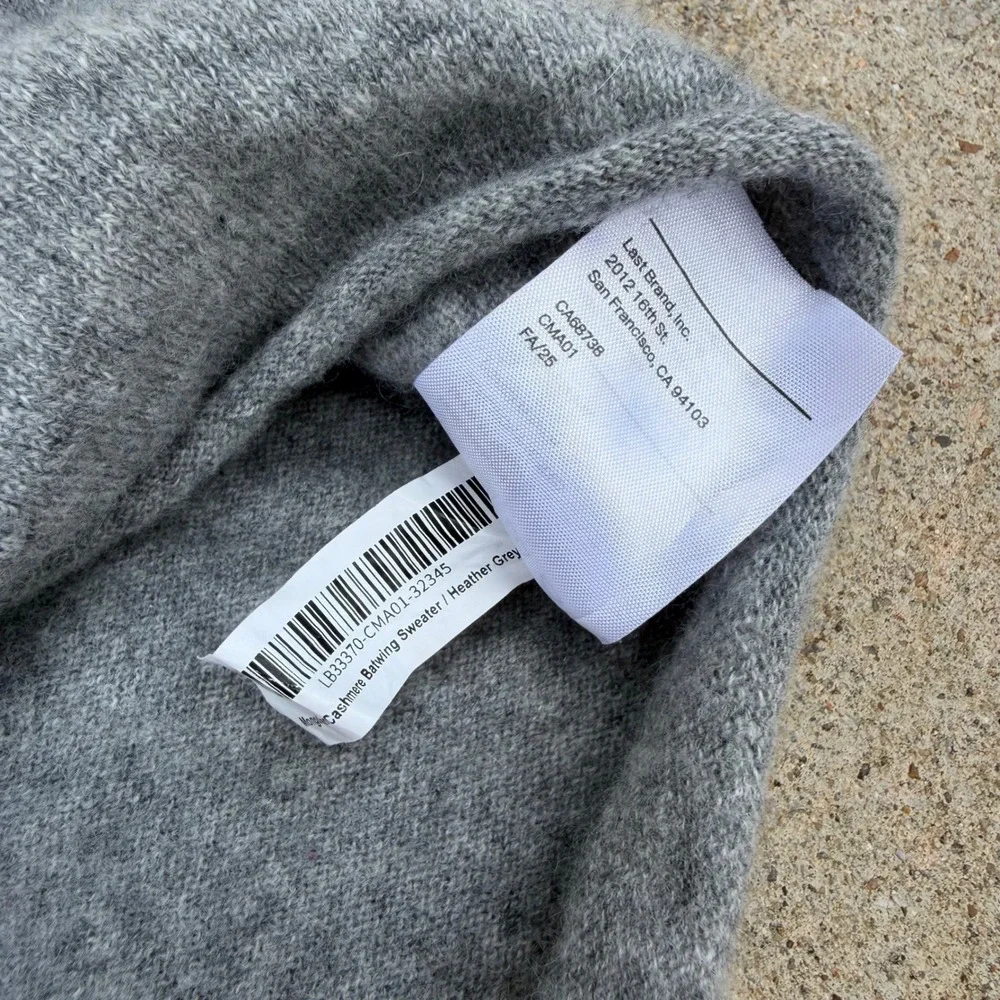 Quince Batwing Sweater Womens L/XL Heather Grey Cashmere Oversized Soft Chic - Picture 5 of 12